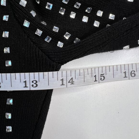 HERA Collection Women's Retro Bodycon Studded Black Dress Long Sleeves Size S - Picture 11 of 16